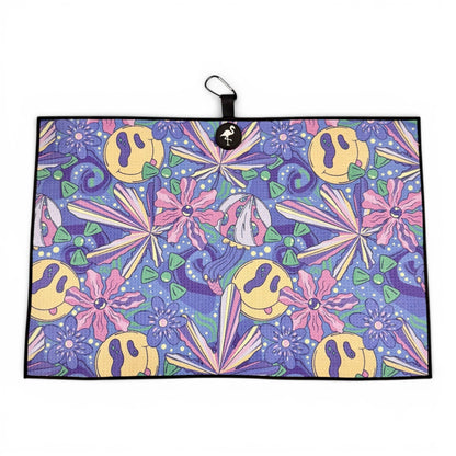 Purple Haze Golf Towel | Premium Double-Sided Microfiber | Heavy-Duty Magnetic Towel with Carabiner Clip | 24 x 16 in