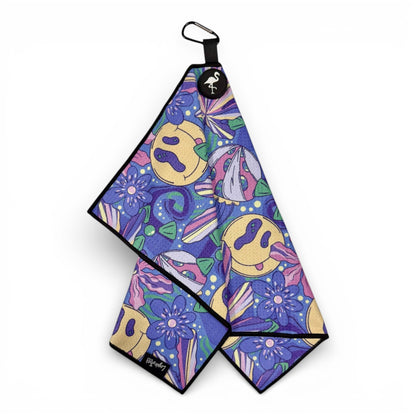 Purple Haze Golf Towel | Premium Double-Sided Microfiber | Heavy-Duty Magnetic Towel with Carabiner Clip | 24 x 16 in