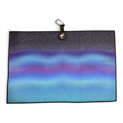 Northern Lights Golf Towel | Premium Double-Sided Microfiber | Heavy-Duty Magnetic Towel with Carabiner Clip | 24 x 16 in