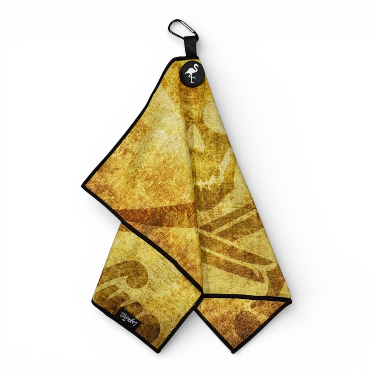 Pirate Skull Golf Towel | Premium Double-Sided Microfiber | Heavy-Duty Magnetic Towel with Carabiner Clip | 24 x 16 in