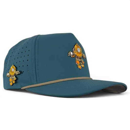 Deep Dive Golf Hat | Snapback Cap | Built-in Magnetic Ball Marker Holder + Marker Included | Adjustable Scuba Diver