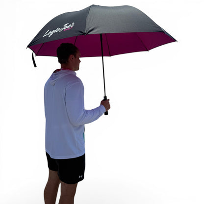 60" Golf Umbrella | Oversized Black & Pink Golf Umbrella