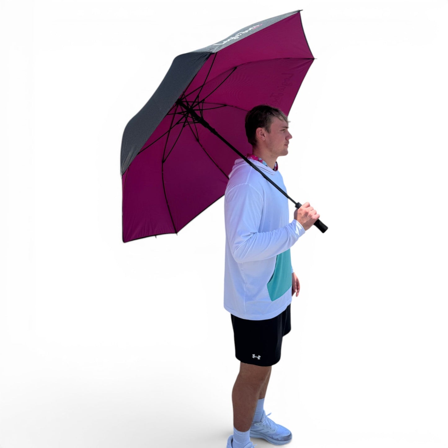 60" Golf Umbrella | Oversized Black & Pink Golf Umbrella