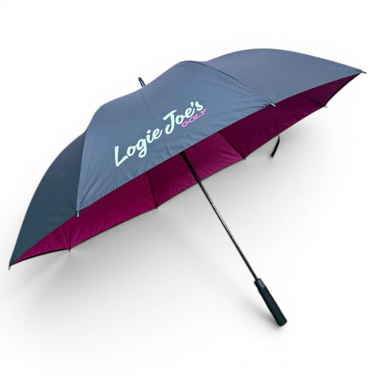 60" Golf Umbrella | Oversized Black & Pink Golf Umbrella