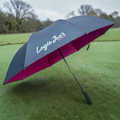 60" Golf Umbrella | Oversized Black & Pink Golf Umbrella