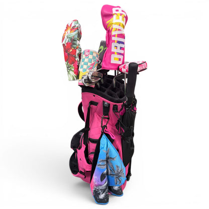 60" Golf Umbrella | Oversized Black & Pink Golf Umbrella