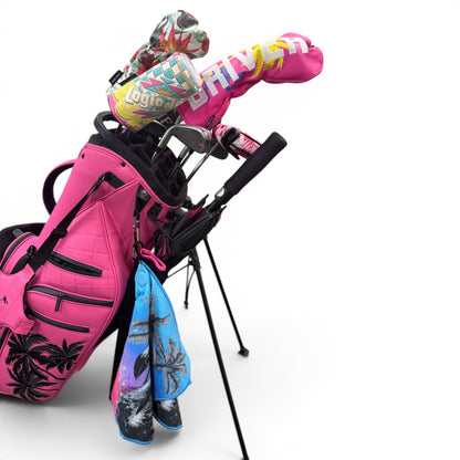 60" Golf Umbrella | Oversized Black & Pink Golf Umbrella