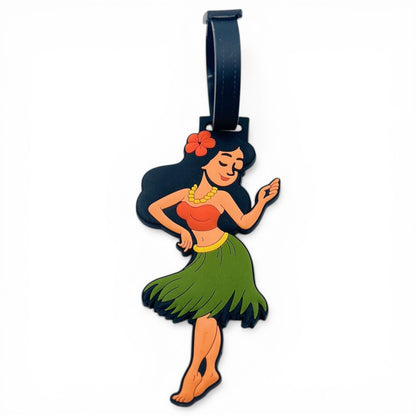 Hula Girl Clip-On Tag | Multi-Use Bag Tag, Travel Tag, Golf Accessory