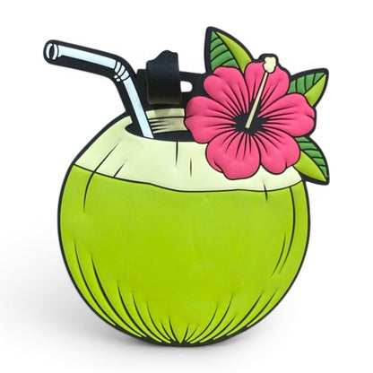 Coconut Cocktail Clip-On Tag | Multi-Use Bag Tag, Travel Tag, Golf Accessory