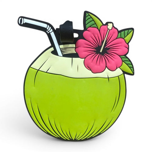Coconut Cocktail Clip-On Tag | Multi-Use Bag Tag, Travel Tag, Golf Accessory