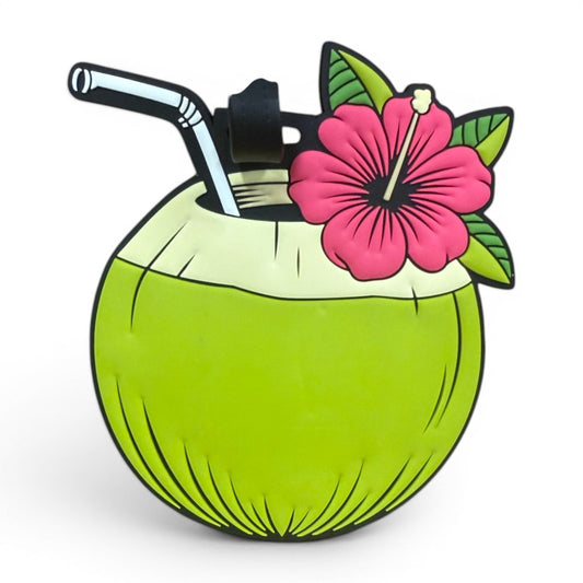 Coconut Cocktail Clip-On Tag | Multi-Use Bag Tag, Travel Tag, Golf Accessory