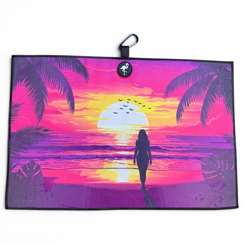 Endless Summer Golf Towel | 24” x 16” Microfiber Towel | Magnetic Clip & Carabiner | Premium Golf Accessory