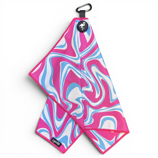 Psychedelic Splash Golf Towel | 24” x 16” Microfiber Towel | Magnetic Clip & Carabiner | Premium Golf Accessory