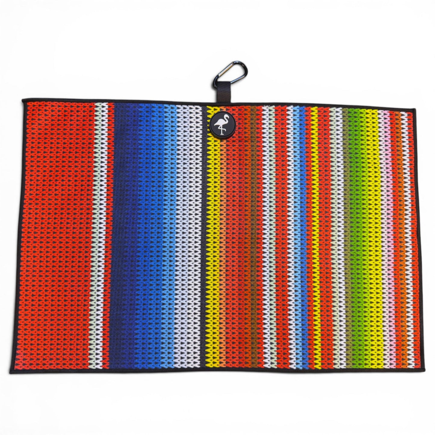 Fiesta Stripe Golf Towel | 24” x 16” Microfiber Towel | Magnetic Clip & Carabiner | Premium Golf Accessory