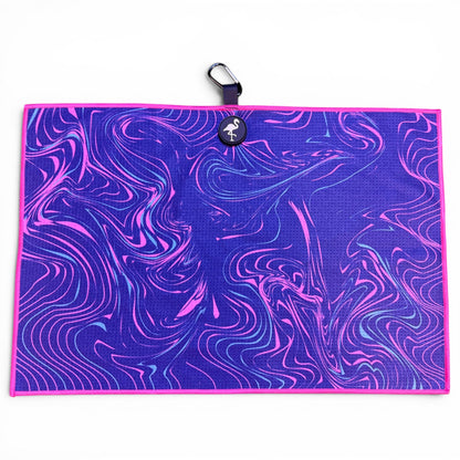 Midnight Melt Golf Towel | 24” x 16” Microfiber Towel | Magnetic Clip & Carabiner | Premium Golf Accessory