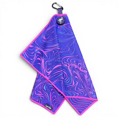 Midnight Melt Golf Towel | 24” x 16” Microfiber Towel | Magnetic Clip & Carabiner | Premium Golf Accessory