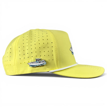 Motor Boatin' Golf Hat | Snapback Cap | Built-in Magnetic Ball Marker Holder + Marker Included | Adjustable Center Console Boat