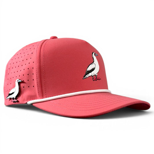 Redfoot Birdie Golf Hat | Snapback Cap | Built-in Magnetic Ball Marker Holder + Marker Included | Adjustable Red Footed Booby