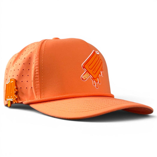 Orange Dream Golf Hat | Snapback Cap | Built-in Magnetic Ball Marker Holder + Marker Included | Adjustable