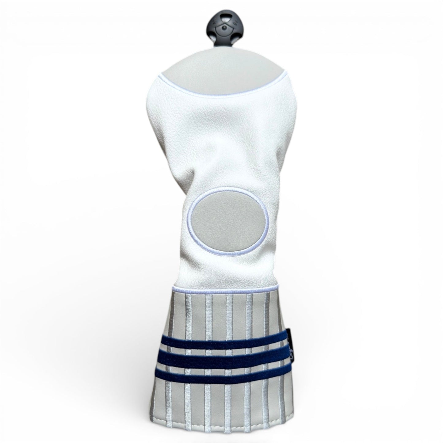 Sock Fairway Headcover – Premium Faux Leather Fairway Wood Cover – Elastic Fit – Blue Stripe