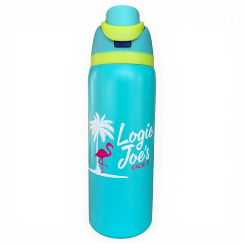 Logie Joe’s Classic Hydration Bottle | 32oz Insulated Stainless Steel | Flip Straw Lid w/ Handle