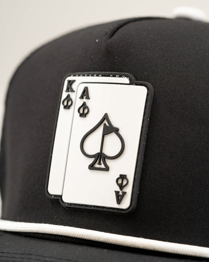 Ace/King Black - Perforated Rope Hat