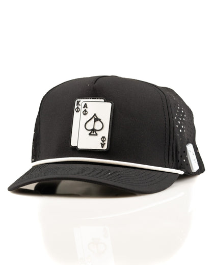 Ace/King Black - Perforated Rope Hat