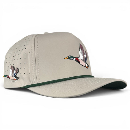 Mallard Golf Hat | Snapback Cap | Built-in Magnetic Ball Marker Holder + Marker Included | Adjustable | Duck