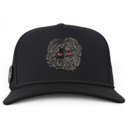Night Stalker Golf Hat | Snapback Cap | Built-in Magnetic Ball Marker Holder + Marker Included | Adjustable | Animal Eyes Black