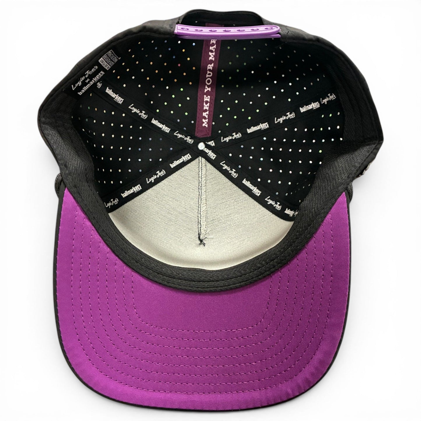 Night Stalker Golf Hat | Snapback Cap | Built-in Magnetic Ball Marker Holder + Marker Included | Adjustable | Animal Eyes Black