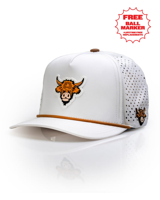 Highland Cow White - Perforated Rope Hat
