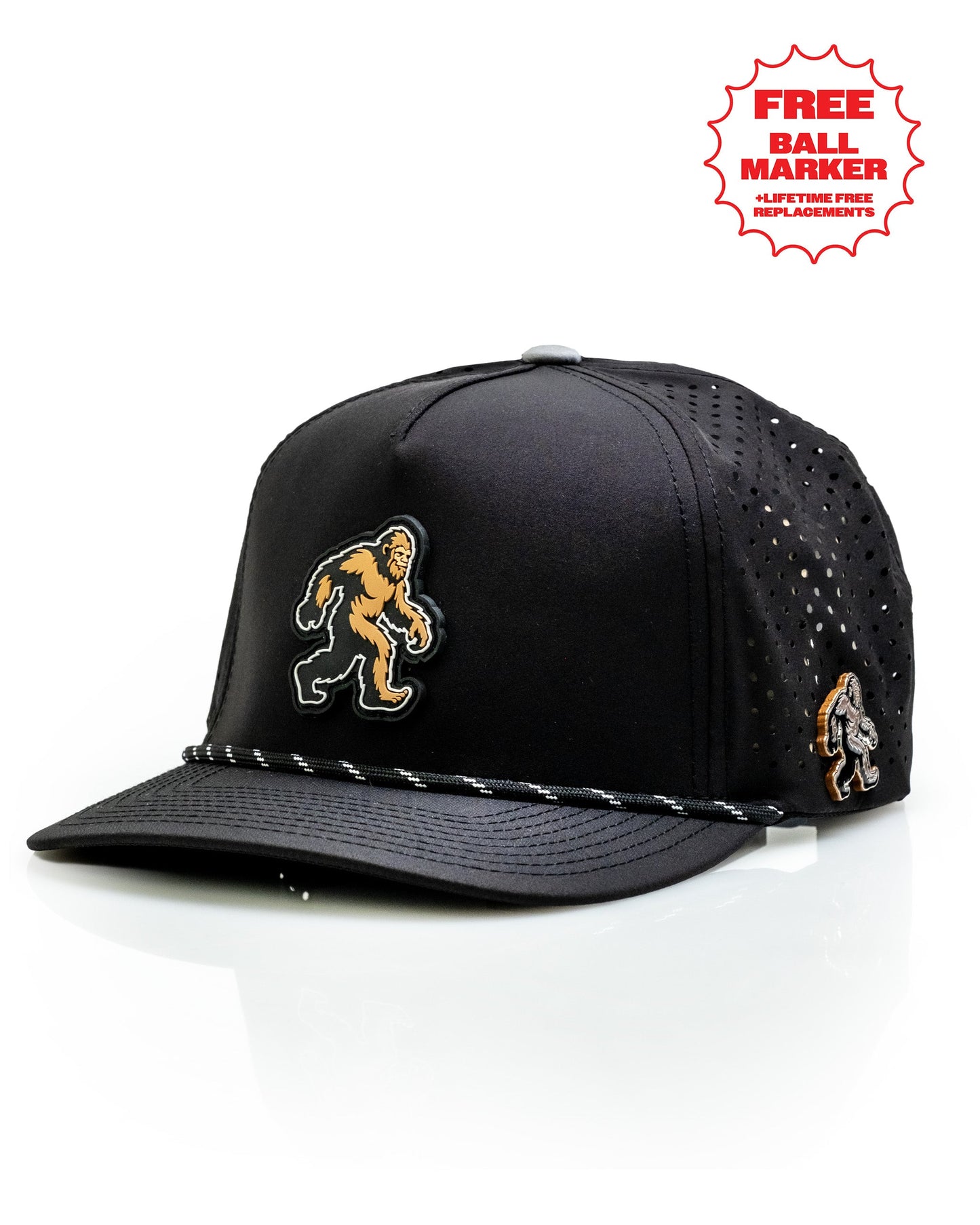 Sasquatch Black - Perforated Rope Hat