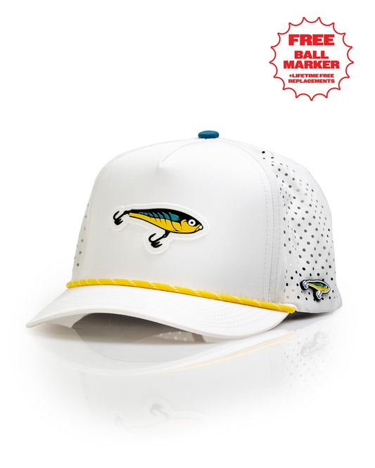 Fishing Lure White - Perforated Rope Hat