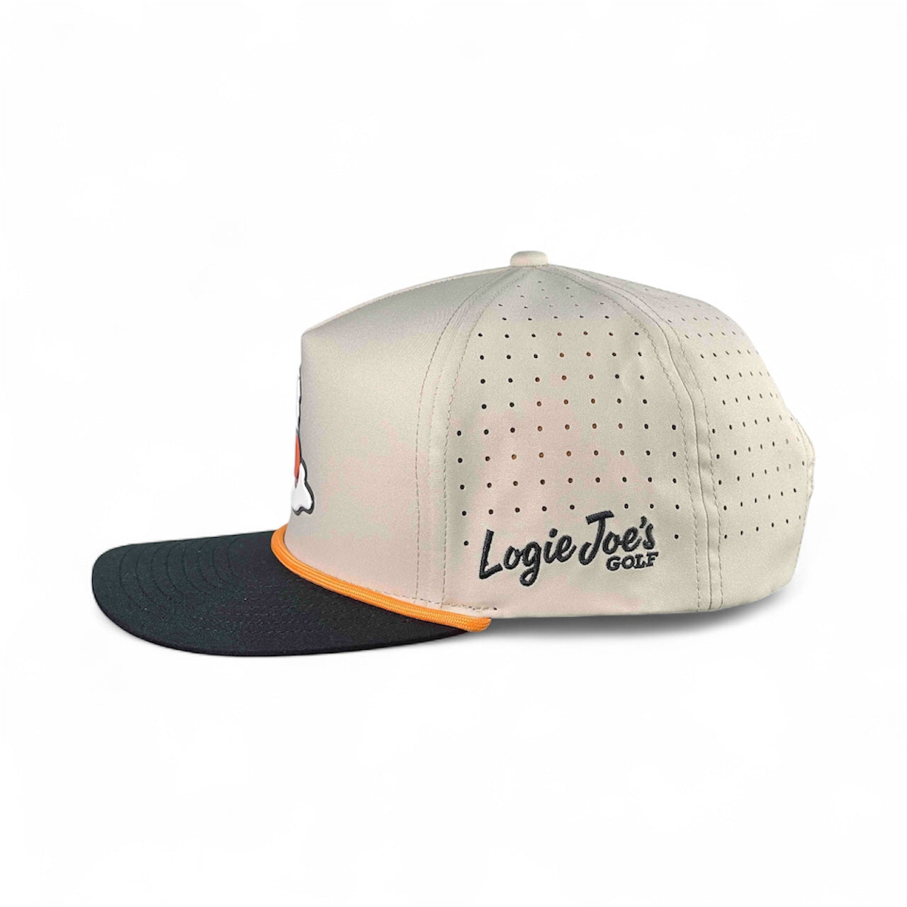 Breakfast Ball Golf Hat | Snapback Cap | Built-in Magnetic Ball Marker Holder + Marker Included | Breakfast Ball | Adjustable | Mulligan Tan