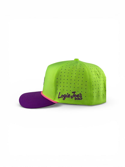 I'd Hit That Piñata Golf Hat | Snapback Cap | Built-in Magnetic Ball Marker Holder + Marker Included | Adjustable | Llama Multicolor