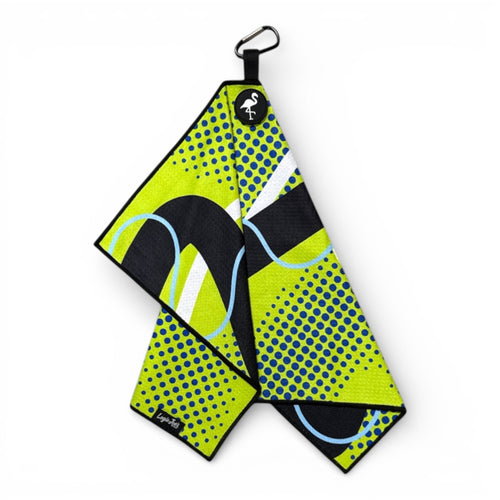 Neon Current Golf Towel | Premium Double-Sided Microfiber | Heavy-Duty Magnetic Towel with Carabiner Clip | 24 x 16 in