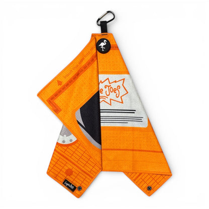 Nostalgic 90s VHS Golf Towel | Premium Double-Sided Microfiber | Heavy-Duty Magnetic Towel with Carabiner Clip | 24 x 16 in
