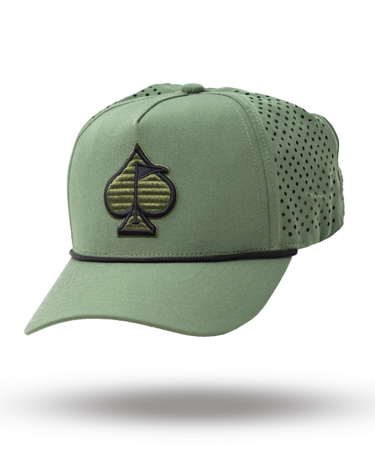 Perforated Rope Hat - Olive