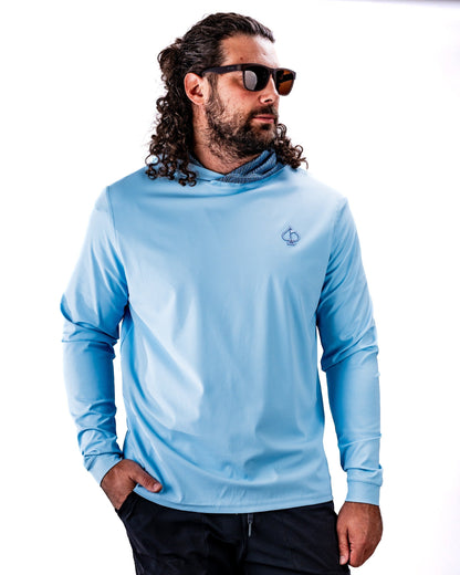 Performance Golf Hoodie - Squiggle Blue