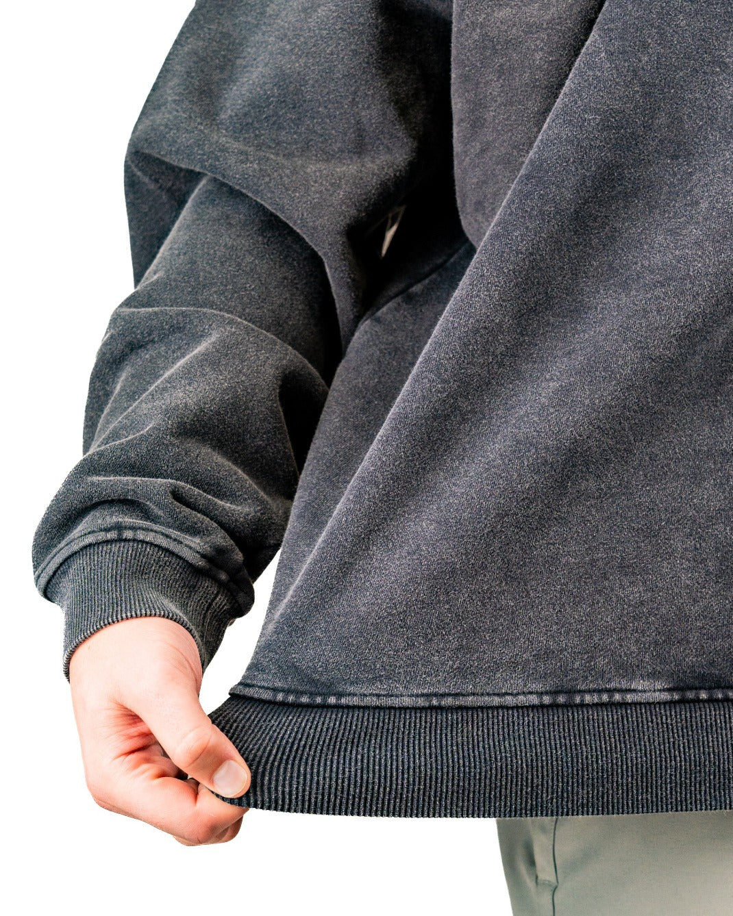 Embossed Spade Crewneck - Washed Charcoal