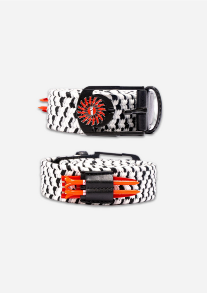BRAIDED GOLF BELT - Black/Grey/White