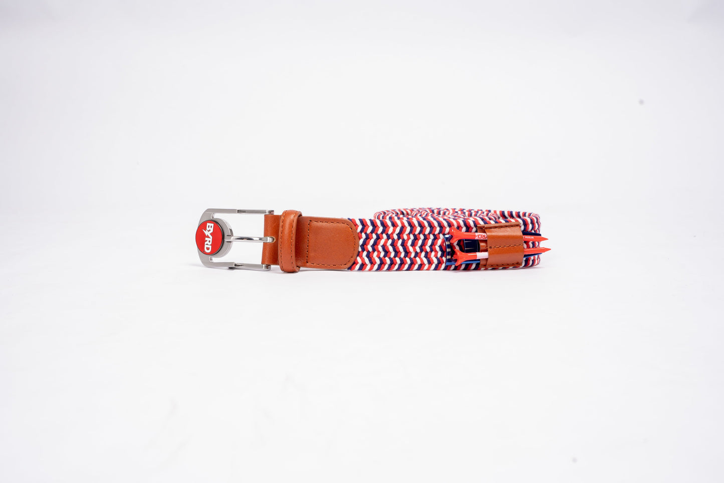 THE BRAIDED BYRD GOLF BELT - Red/White/Blue