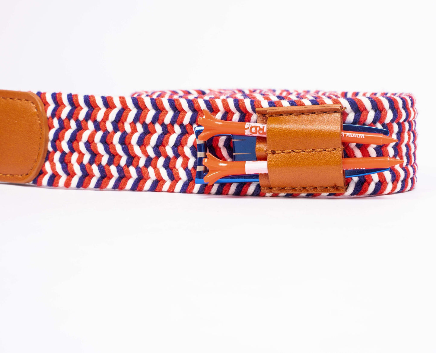 THE BRAIDED BYRD GOLF BELT - Red/White/Blue