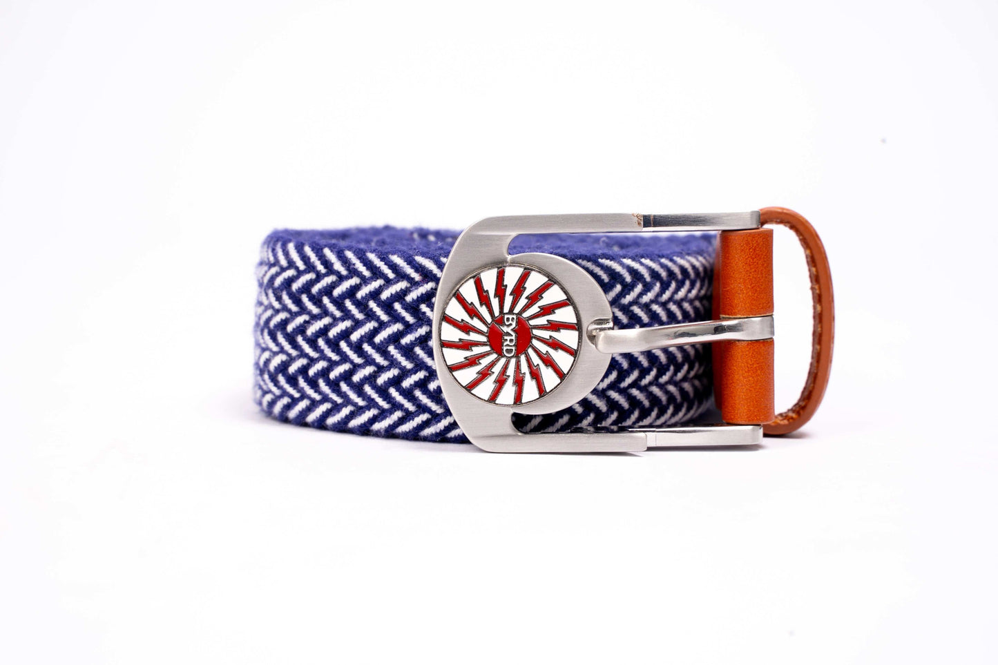 THE BRAIDED BYRD GOLF BELT - Blue/White