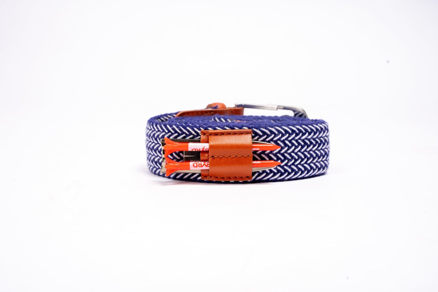 THE BRAIDED BYRD GOLF BELT - Blue/White