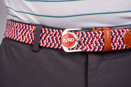 THE BRAIDED BYRD GOLF BELT - Red/White/Blue