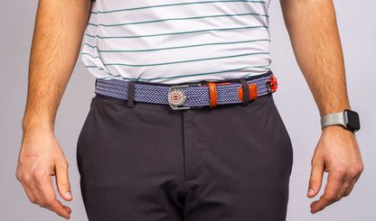 THE BRAIDED BYRD GOLF BELT - Blue/White