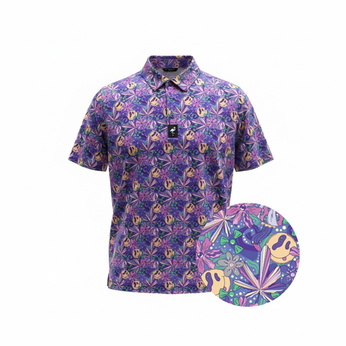 Men's Purple Haze Golf Polo | Moisture-Wicking Performance Stretch Golf Shirt