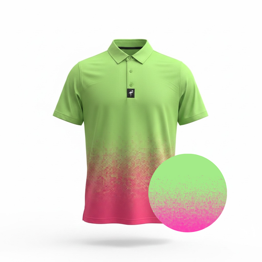 Men's Watermelon Sunset Golf Polo | Performance Stretch Golf Shirt | Moisture-Wicking Athletic Polo
