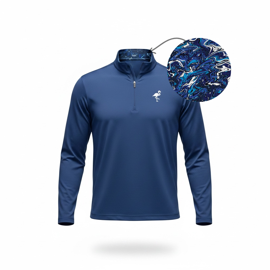 Marble Wave Performance Quarter Zip | Lightweight Unisex Moisture-Wicking Golf Pullover